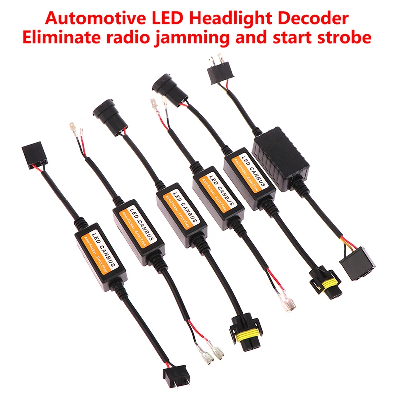 H1/H3/H4/H7/H9/H11 LED Canbus Decoder Car Headlights Error Free Resistor DC 9V-16V Wiring Canceller Car Lights Accessories 50w h1 h4 h7 h11 9006 hb3 hb4 h9 h8 h11 car load resistor error canceller led decoder canbus free wiring canceller decoder light