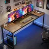 70 in Computer Desk with Storage, Work Desk for Home Office, Long Simple Desk, Large Legroom, Metal Frame, Writing Desk 3