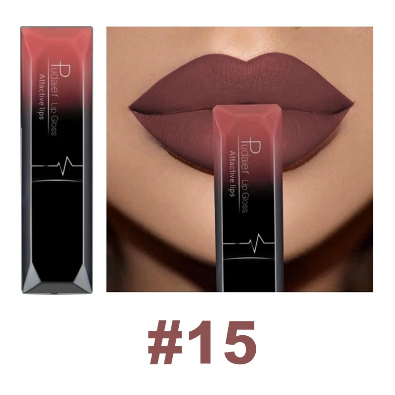21 Color Lip Gloss Waterproof Matte Liquid Lipstick Moisturizing Pudaier Lip Gloss Makeup Beauty Cosmetics lip makeup,lip glaze,lip lacquer,lip tint,lip stain,lip gloss