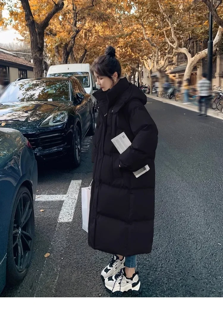 ZJAISS 2025 Down Coats New Long-style Cotton Dress Korean Version Large Size Korean Fashion Jackets Winter Heat Parka Feminina
