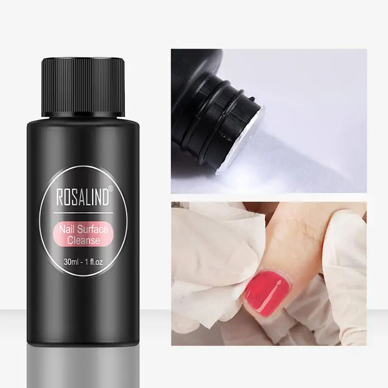 Nail Gel Remover 30ml Nail Degreaser Removes Excess Gel Enhances Shine UV LED Nail Gel Polish Brush Cleaner