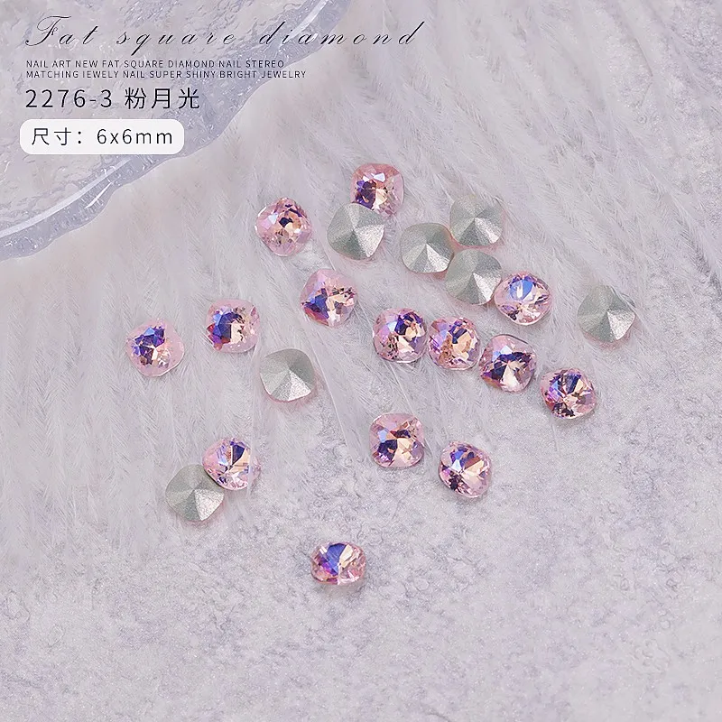 20/100Pcs Light Rose Nail Diamond Flatback Phone Patch Strass Chip Diy  Sequins Pink Plated Crystals Non Hotfix Rhinestone
