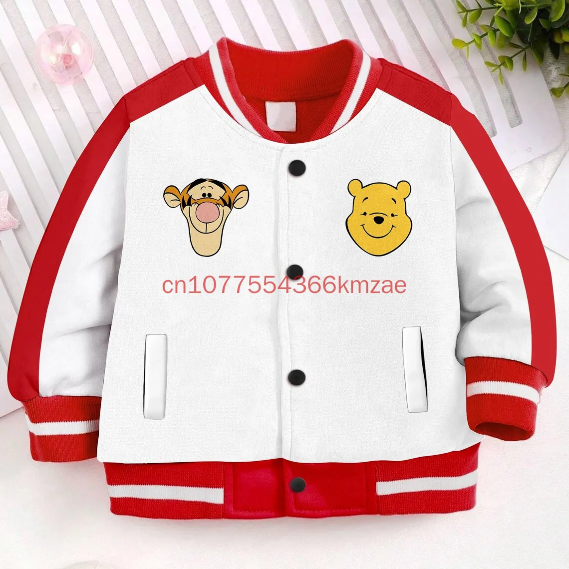 Disney New Winnie The Pooh Jacket Women Men Autumn Baseball Jacket Coat Cartoon Kid Streetwear Harajuku Bomber College