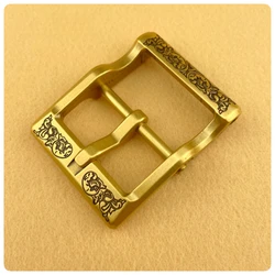 Luxury Solid Brass Belt Buckle for Men's DIY Leather Crafts (Style A)