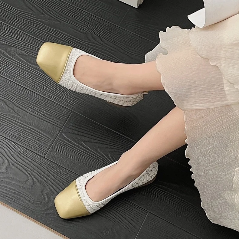 

French Flat Bottom Shallow Mouth Fairy Style Single Shoe Girl 2023 New Spring and Autumn One Step Fit Versatile Soft Sole Bean
