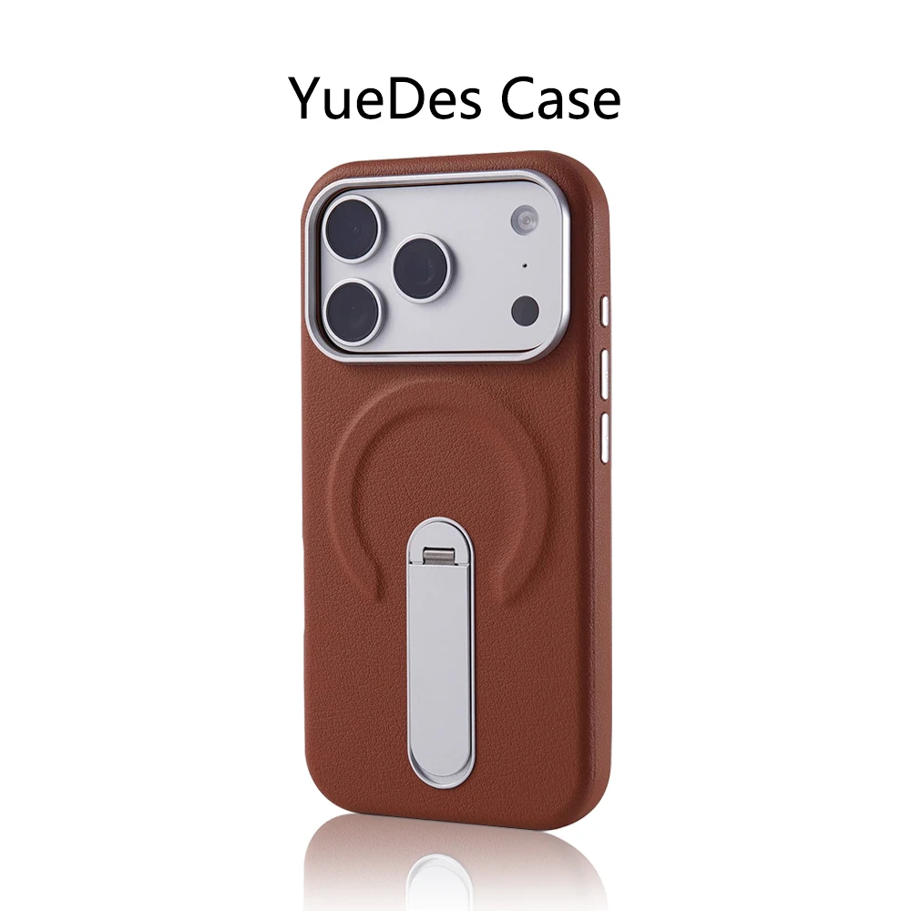 Premium Rotation Kickstand Business PU Leather Case with MagSafe Magnetic Matte Shockproof Cover