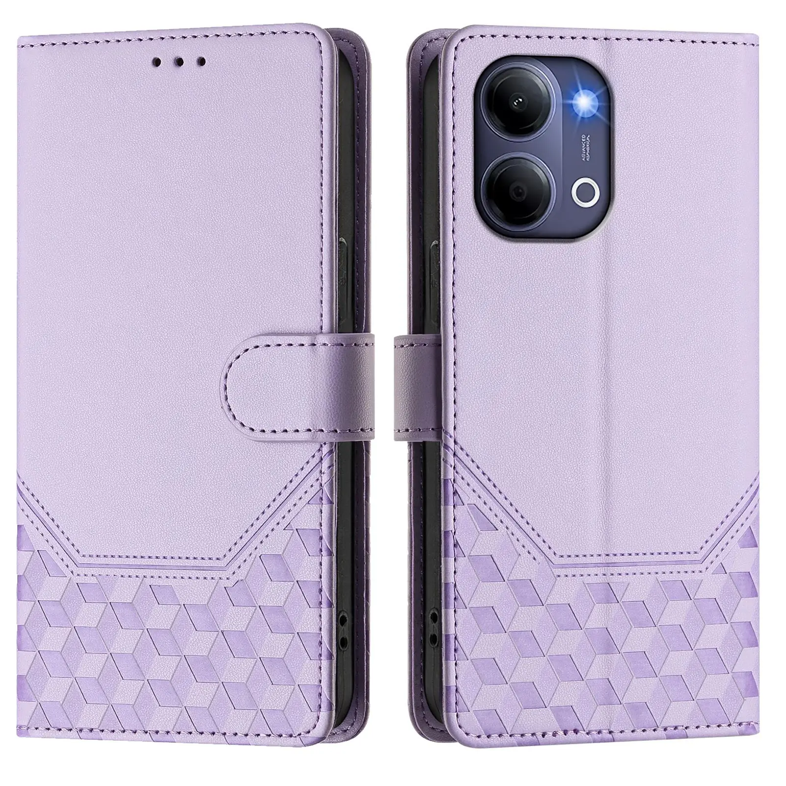 Classic Embossed Leather Flip Wallet Phone Case Cover