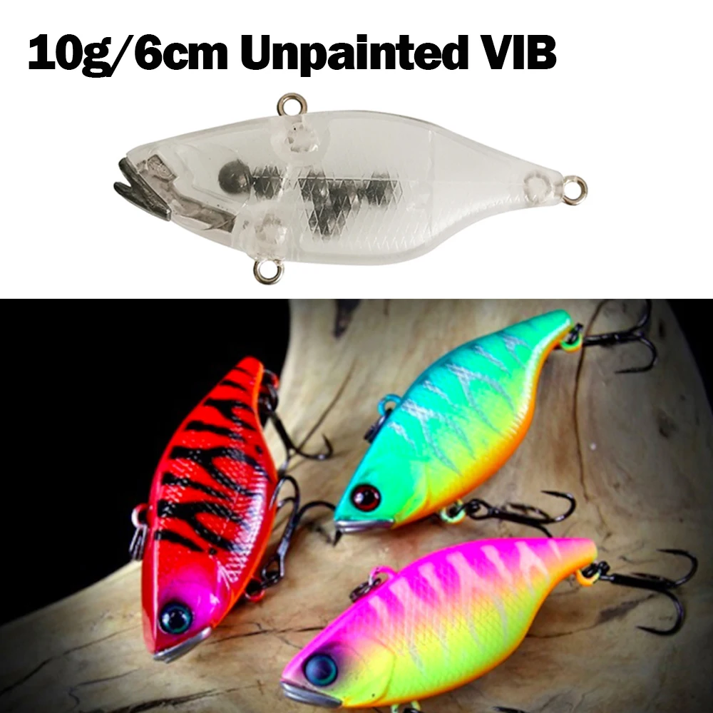 10pc VIBRATION-X 6cm 10g Sinking VIB Fishing Lure Unpainted