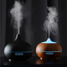 

550ML EU/UK/AU/US Plug Aromatherapy Essential Oil Diffuser Wood Grain Remote Control Ultrasonic Air Humidifier