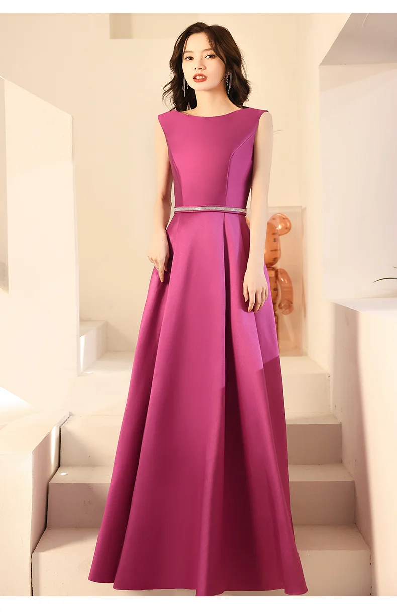 Elegant Simple Satin Long Evening Dresses Sleeveless A-line Floor-Length Women Formal Gowns For Wedding Plus Size maternity evening dresses