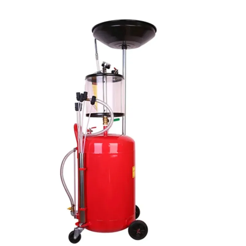 Hot Sale Plastic Waste Oil Lift Drain with Casters Oil Drainer Vehicle 80L Waste Engine Picker Machine