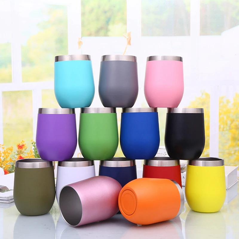 12oz Stanley Stainless Steel Wine Copo Cafe Double Walled Insulated Tumblers With Straw Egg Tumbler Travel Caneca Térmica Tasses