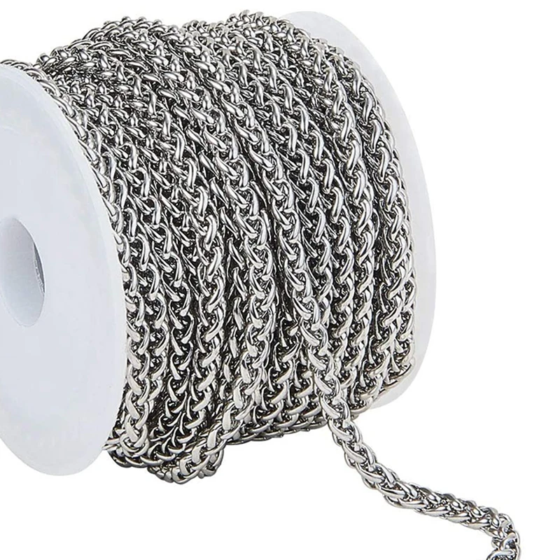 1 Meter 304 Stainless Steel Twisted Cable Chain Keel Chain Wheat Chain for DIY Jewelry Making