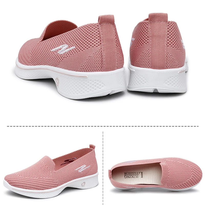 2023 Women Sports Shoes Soft Sole Flats Ladies Breathable Slip on Loafers Casual Walking Shoe Woman Sneakers Zapatillas Mujer