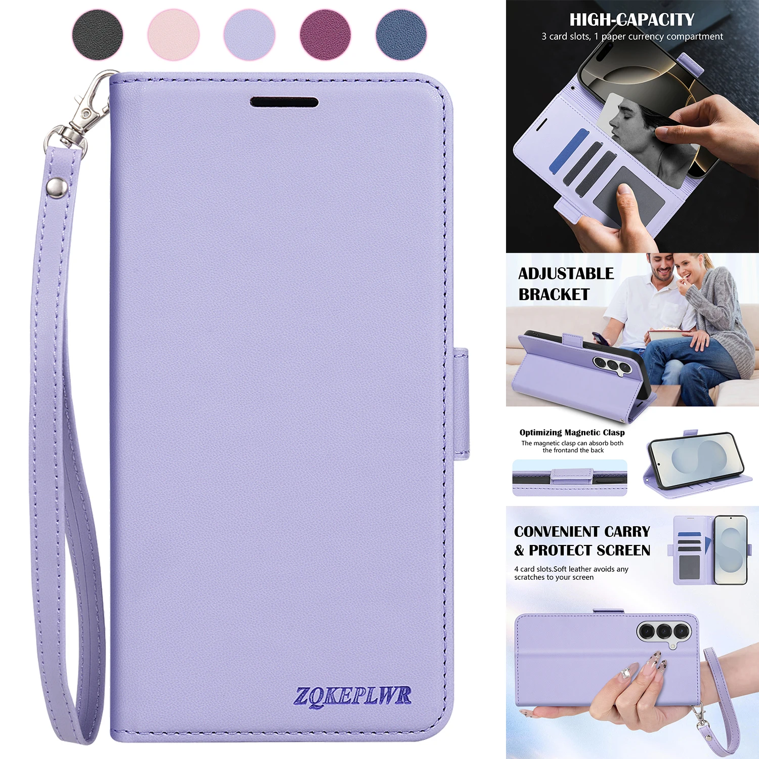 Versatile Magnetic Flip Leather Wallet Case with Card Slot