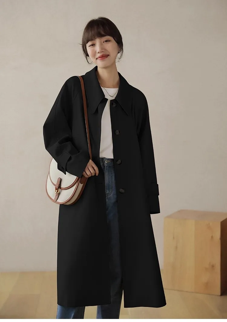 

Women's Clothing Loose mid-length windbreaker jacket Autumn Winter New 168