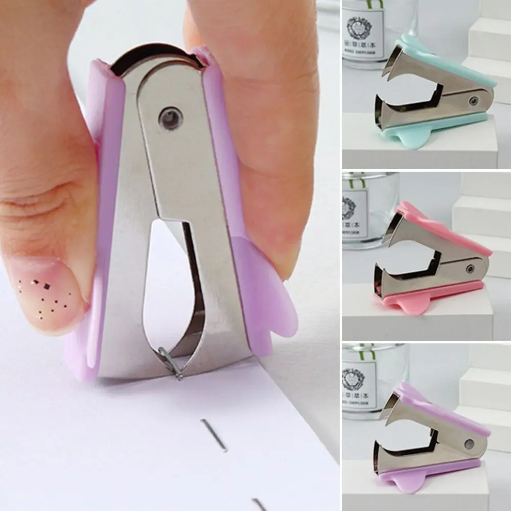 Staple Remover Macaron Portable Staple Remover Mini Stapler Removal Machine Nail Out Extractor Puller Stationery Tools Office Binding Supplies