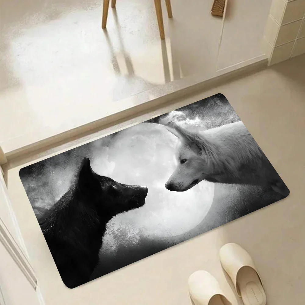 1PC Wolf Floor Mats Door Mats Household Carpets Foot Mats Kitchen And Bathroom Absorbent Non-slip Mats Home Decoration Carpets 2
