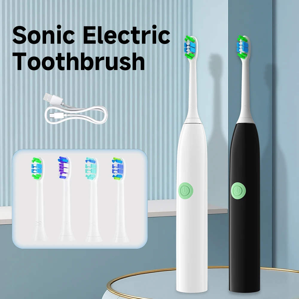 2026년 업그레이드된 소닉 전동 칫솔 IPX7 방수 스마트 소닉 브러쉬 초음파 미백 치아 칫솔