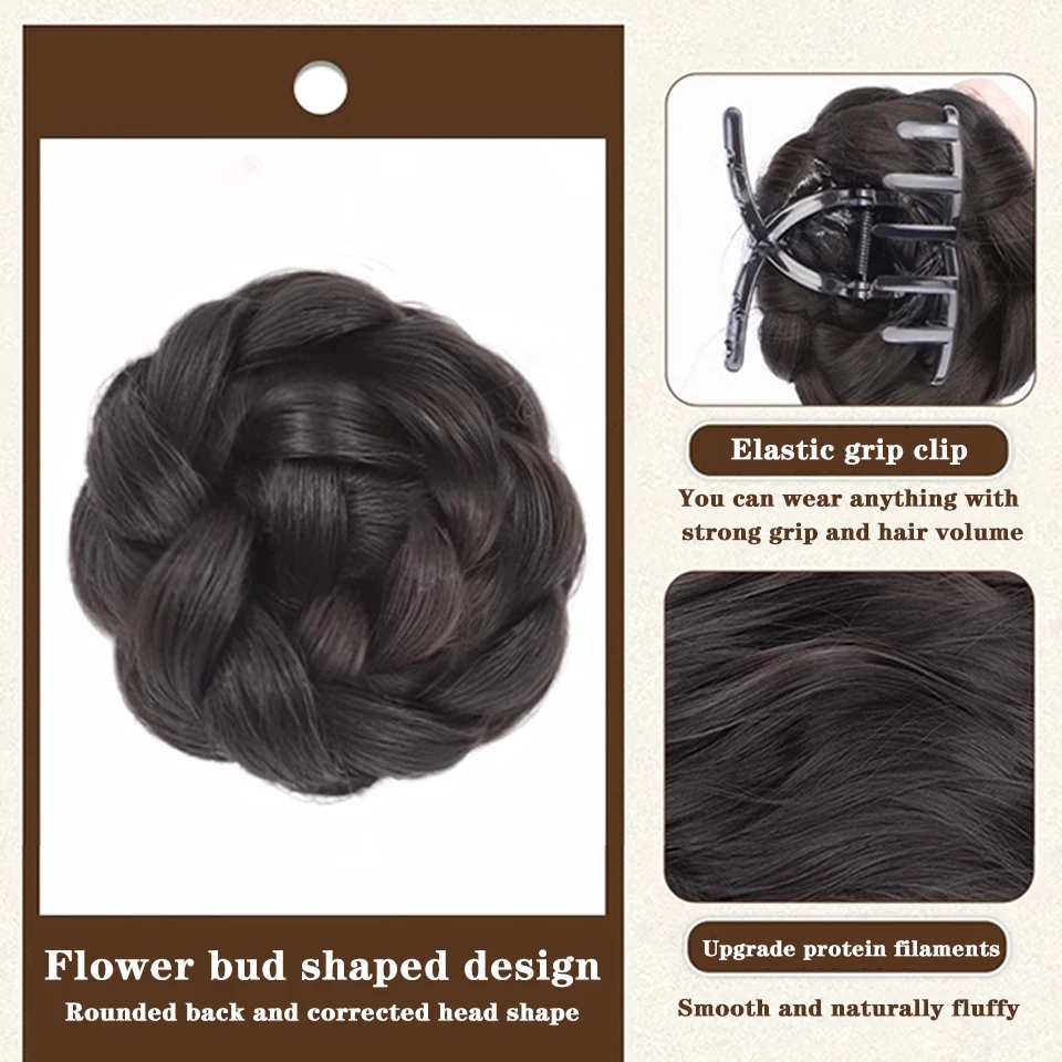Synthetic Hair Wig for Women Fried Dough Twists Ball Hair Bun