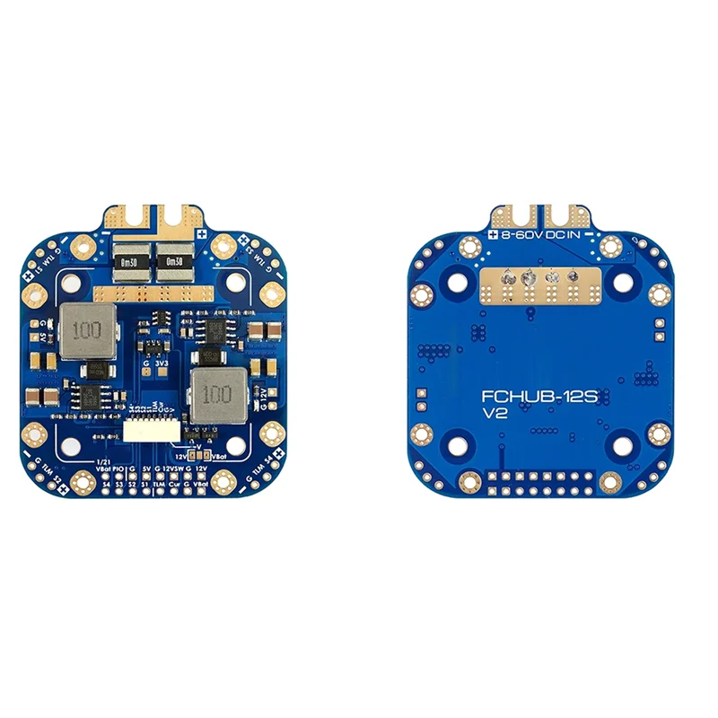 Face avant du PDB 4 en 1 avec BEC 5V/12V pour FPV Drone, câbles d'alimentation branchés