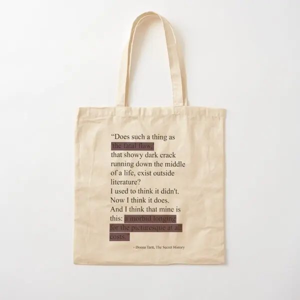 

The Secret History Donna Tartt Quote Cot Canvas Bag Shoulder Bag Foldable Women Fashion Grocery Reusable Shopper Fabric