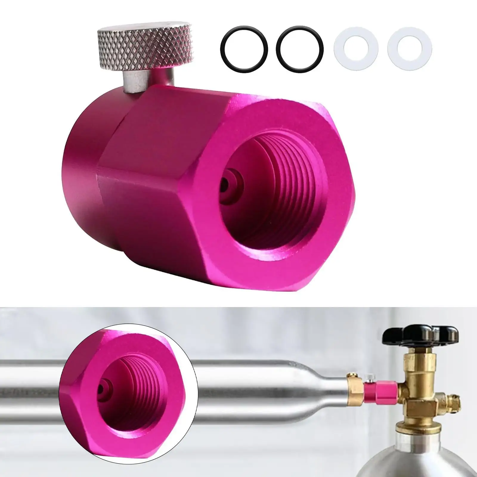 Soda Maker CO2 Refill Adapter Cga320 Threaded Soda Cylinder Refill Connector Soda Maker Accessory Quick Adapter for Soda Machine
