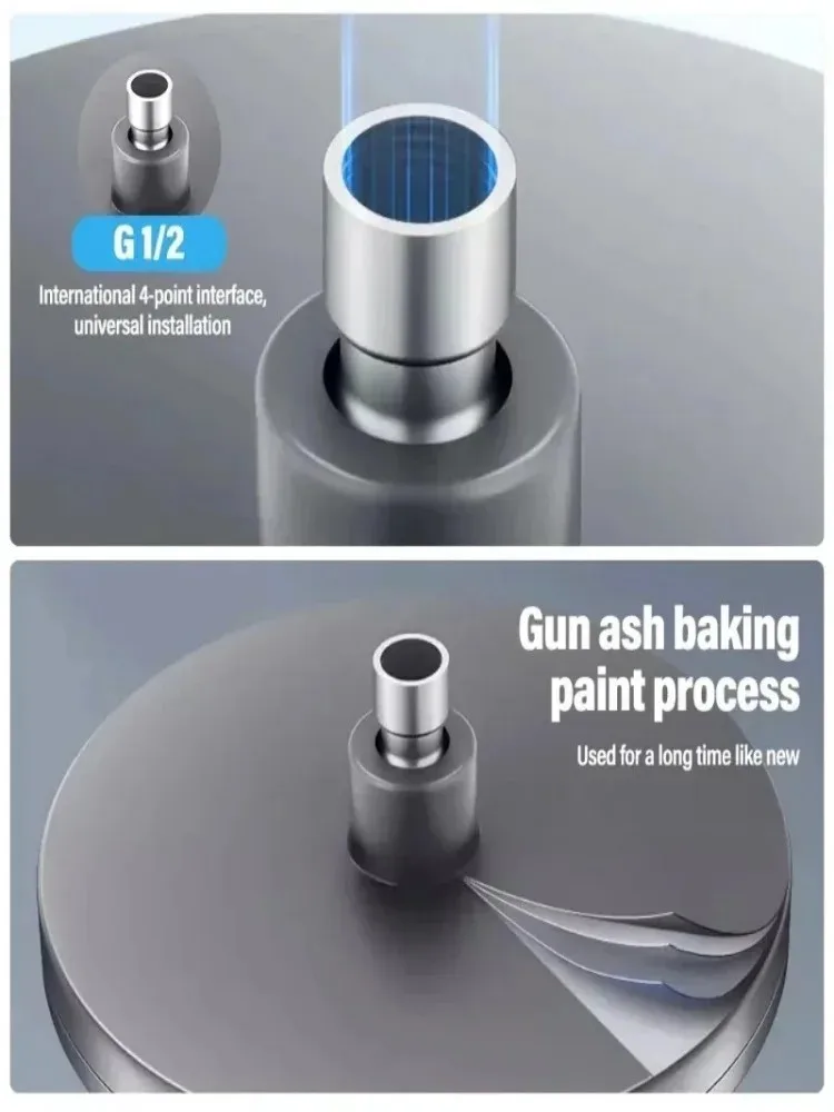 New 6 Modes Rainfall Shower Head Bathroom High Pressure Top Rain Showerheads 360° Rotation Top Spray Shower Faucet Accessories 5