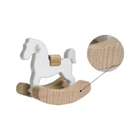 Wooden Horse Rocking Horse 1:12 Dollhouse Ornaments Mini Wooden Horse Model Fairy Garden Doll Decorative Accessories 5