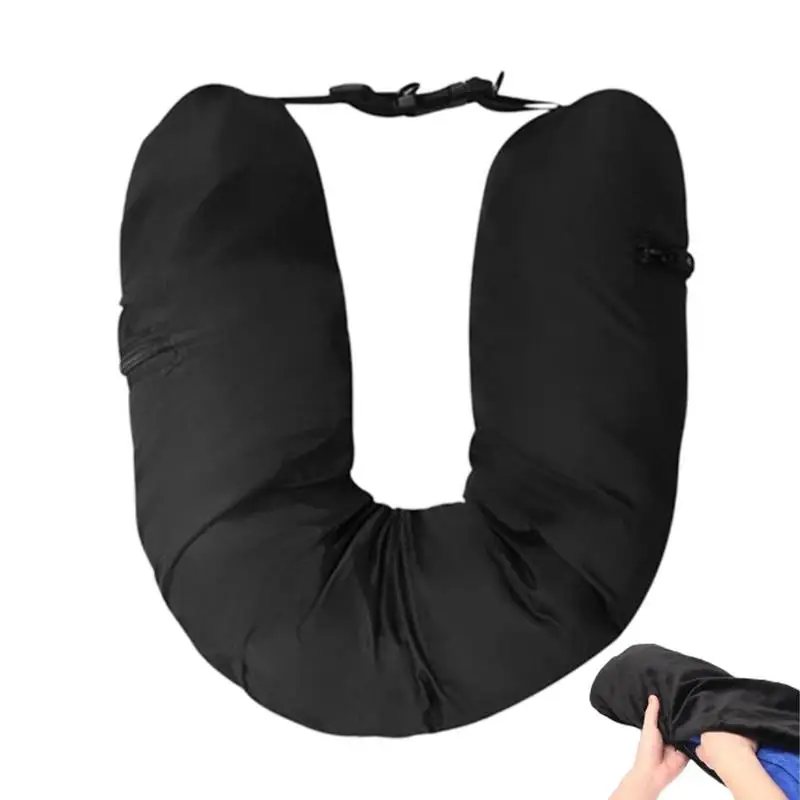 1pcs Fillable Neck Pillows For Travel Soft Tube Neck Pillow Clothes Packable Lightweight Portable U Shaped Pillow Sleeper Holder