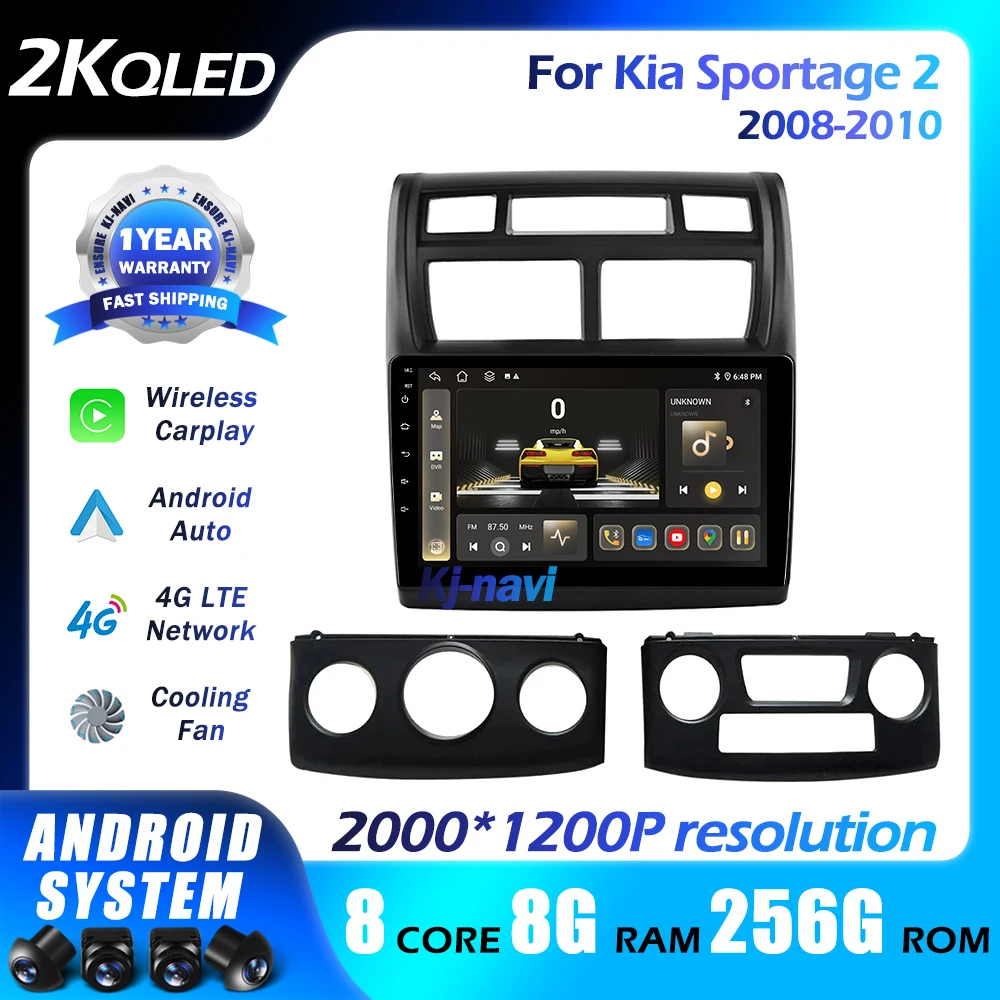 

Android 14 Car Radio Multimedia Video Player For Kia Sportage 2 2008-2010 Navigation GPS Carplay Head Unit QLED DSP BT WFI