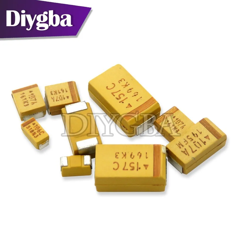 Tantalum Capacitor 10PCS A B C D Type Tantalum Capacitor 100UF 150UF 220UF 330UF 470UF 680UF 6V 6.3V 10V 16V 25V 35V 50V 4.7/6.8/10/15/22/33/47UF