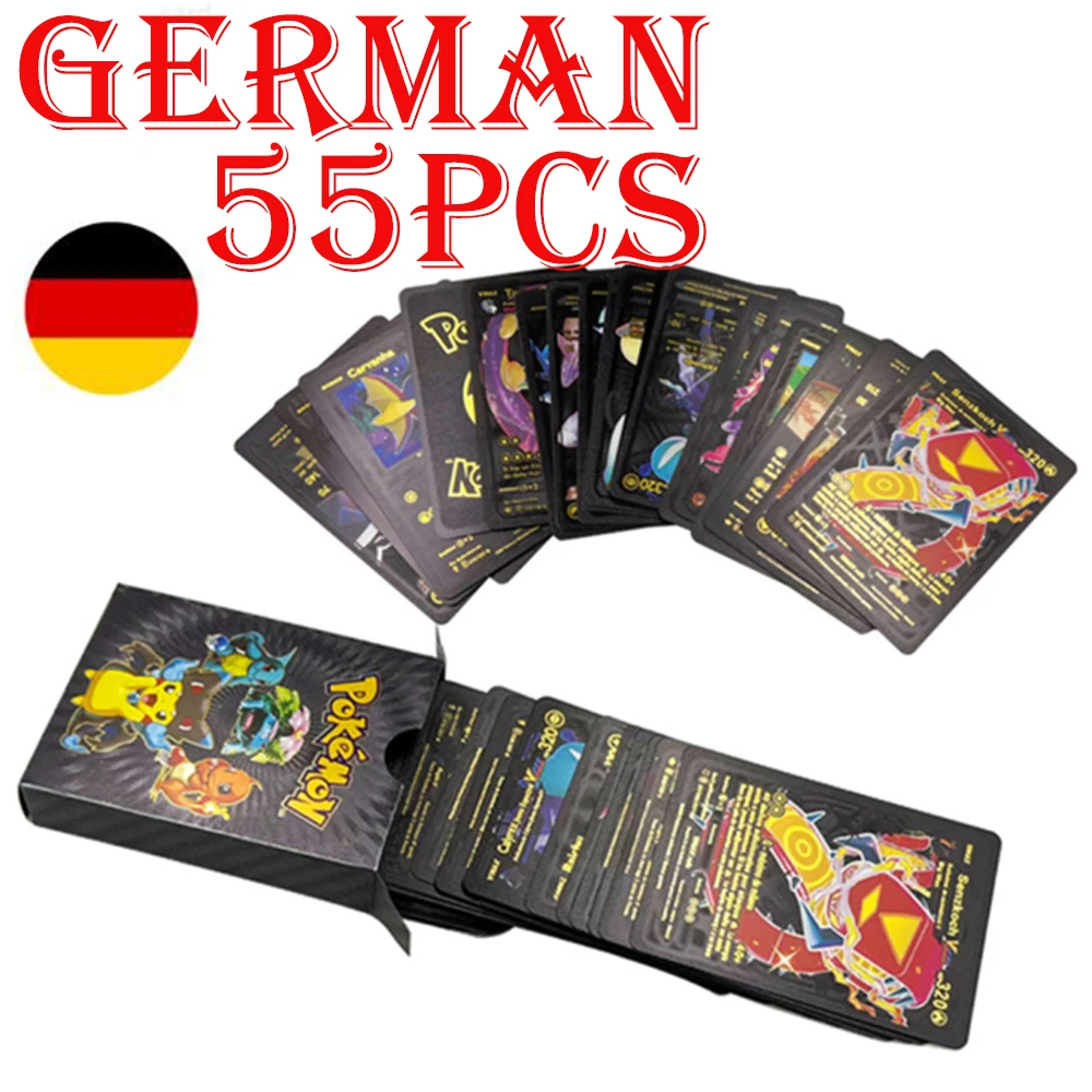 Pokémon Karten Mega Set - 165 Stück In Gold, Schwarz & Silber Mit VMAX/GX/DX