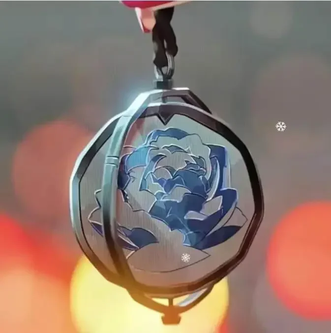 Anime League of Legends Arcane Jinx Ekko Rotating Necklace Blue Rose Pendant Necklaces Metal Fashion Jewerly Fans Collections