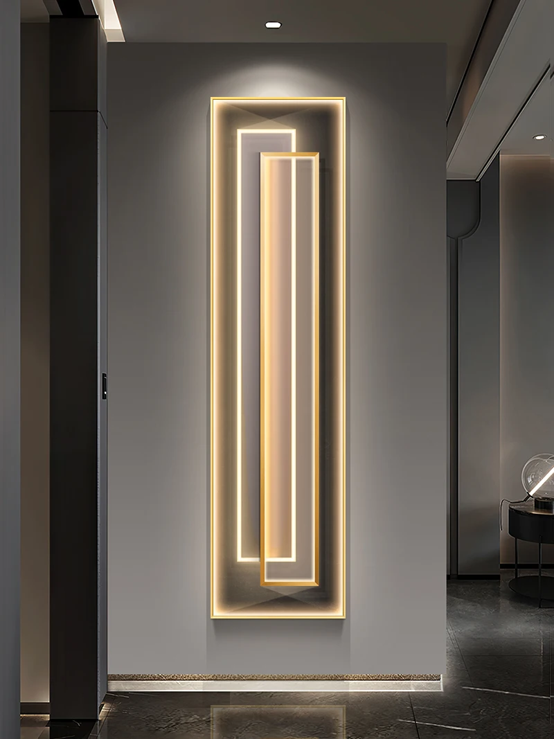 Modern Creative Art Decorative Painting Light Led Hanging Painting Light  Simple Vertical Long Living Room Corridor Mural E27 - AliExpress, image size:800x1067