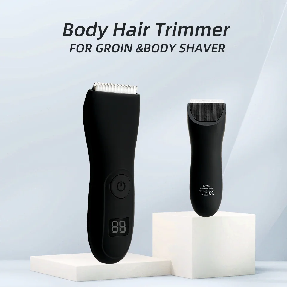 Men's Electric Groin Hair Trimmer Pubic Hair Removal Intimate Areas Body Grooming Clipper Epilator Rechargeable Shaver Razor electric shaver body hair trimmer hair removal tool
