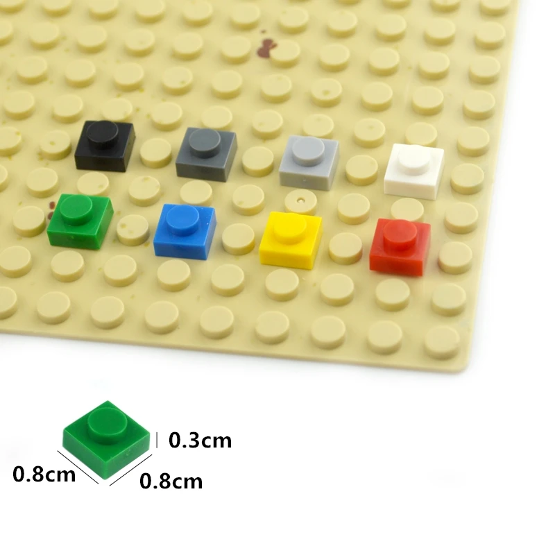 DIY Blocks Building Bricks Thin 1x1 1x2 Transparent Dots Educational Assemblage Toys Compatible Leduo 3024 3023 for Children