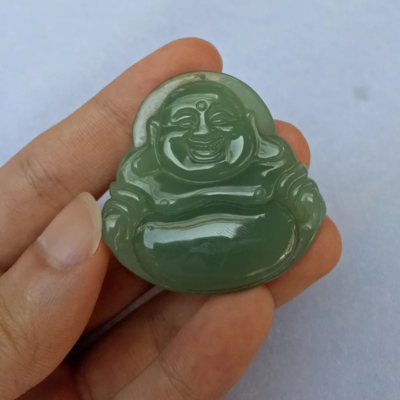 Hetian Spinaci Maitreya Anatra Uovo Verde Buddha Ciondolo In Giada Da Donna