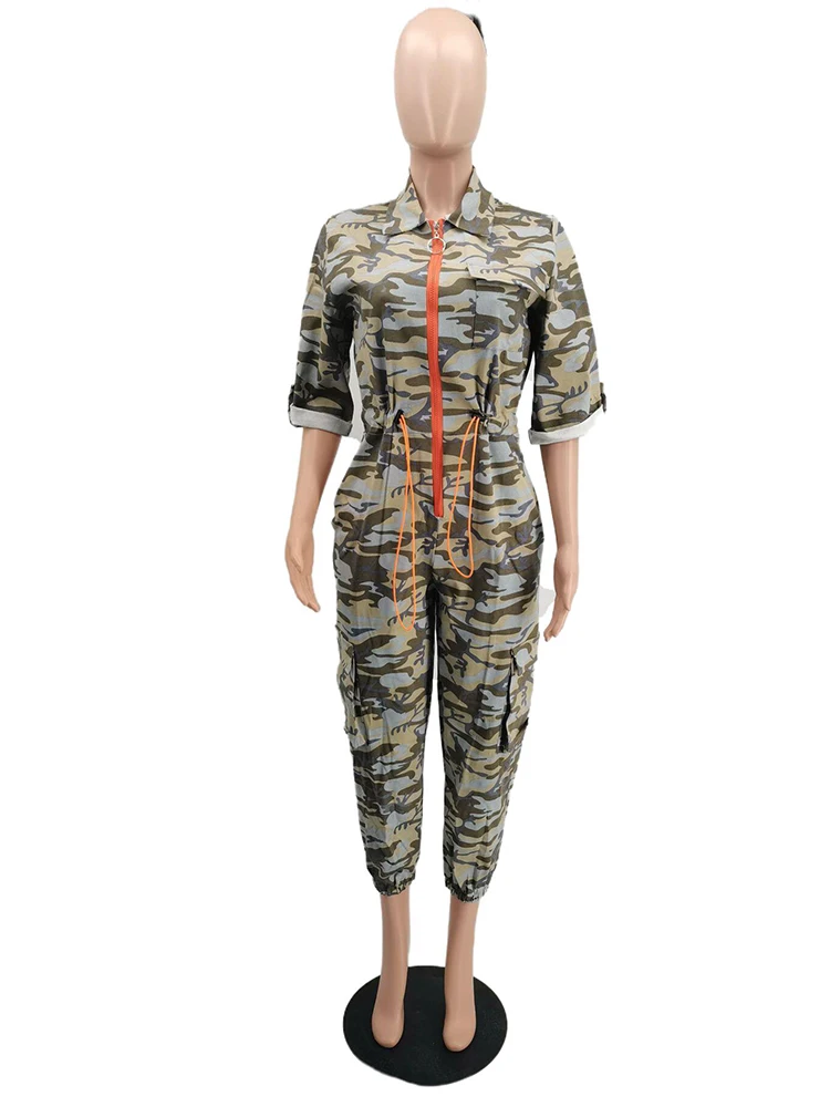 roupa para mulher mais tamanho streetwear uma peça outfit camuflagem macacões macacão feminino jeans atacado dropshipping granel