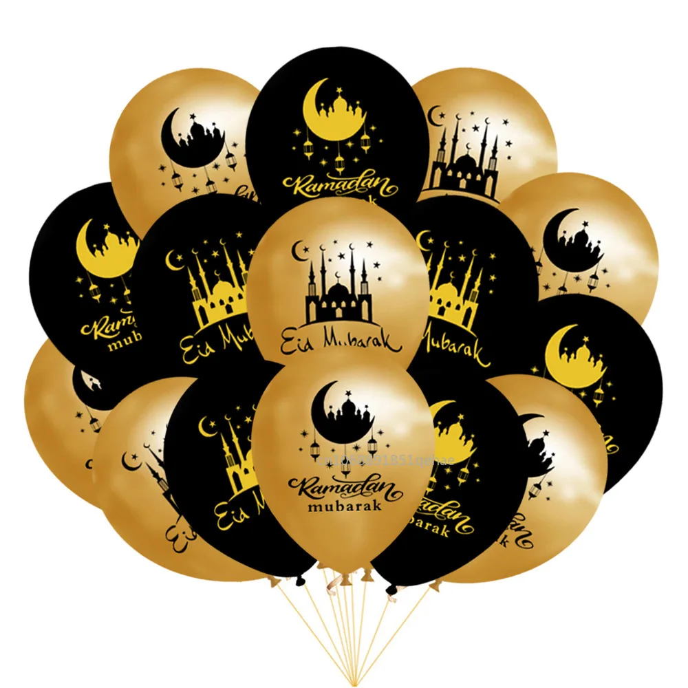 10Pcs Eid Mubarak Latex Balloon Ramadan Kareem Decoration Air Globos Ramadan Mubarak Muslim Islamic Festival Party Supplies 2025