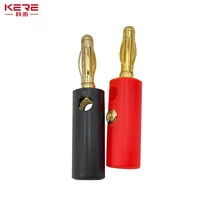 40PCS 4mm Banana Plug Gold Plated For Speaker Wire Red Black Audio Speaker Cable Wiring Post Banana Connector 6