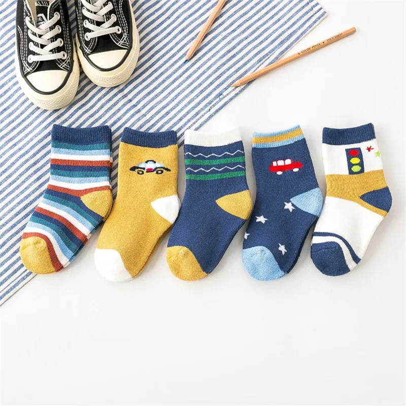 5 Pairs/Lot Winter Thicken Plus Cotton Children Socks Wool Thermal Warm Kids Sock Toddler Baby Boys Floor Socks For 1-10 Years