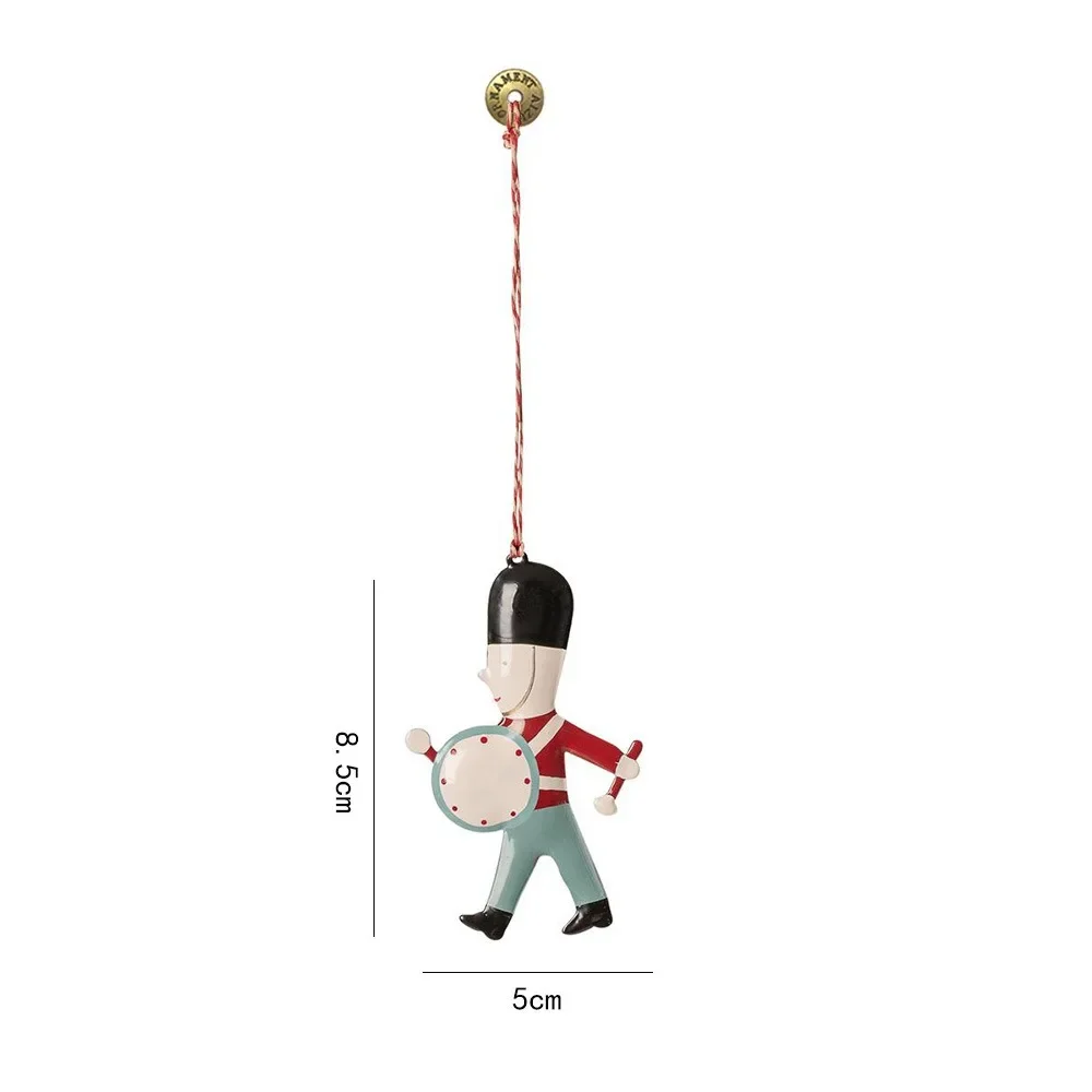 Nordic Christmas Iron Art Cartoon Soldier and Angel Hanging Pendants Ornament
