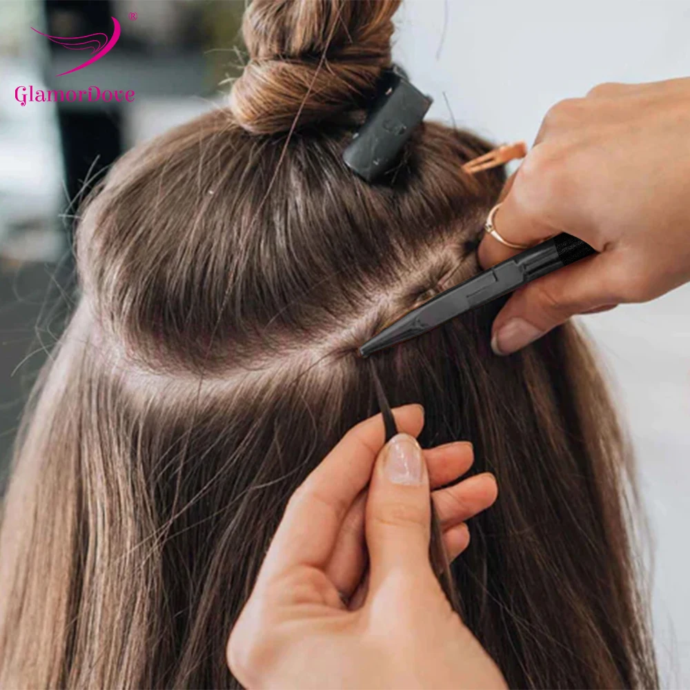 GlamorDove 헤어 익스텐션 마이크로 비즈 클로저 플라이어 도구 깃털 헤어 익스텐션 플라이어 용 스테인레스 스틸 3 홀 플라이어