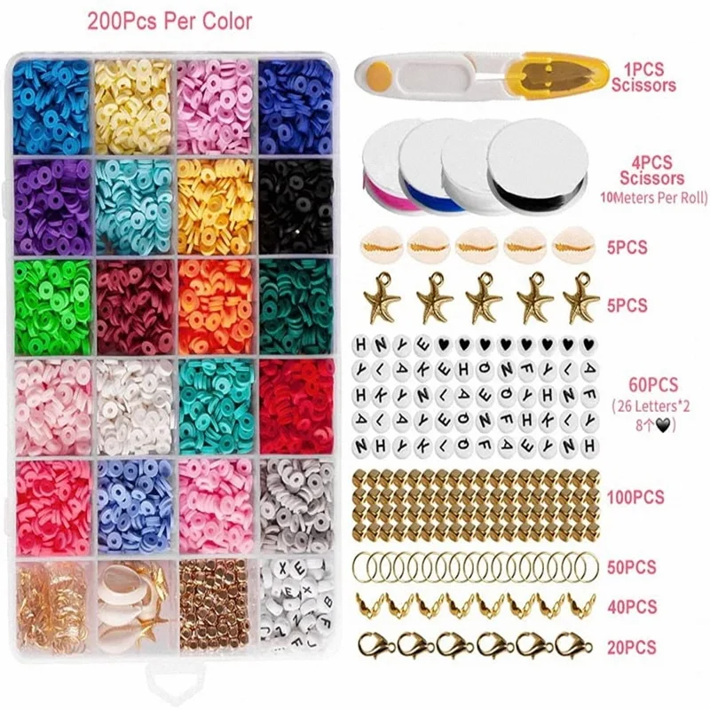 Beads Making Bracelets Round Clay Bracelets  Polymer Clay Beads Jewelry  Making Kit - Jewelry Making Kits - Aliexpress