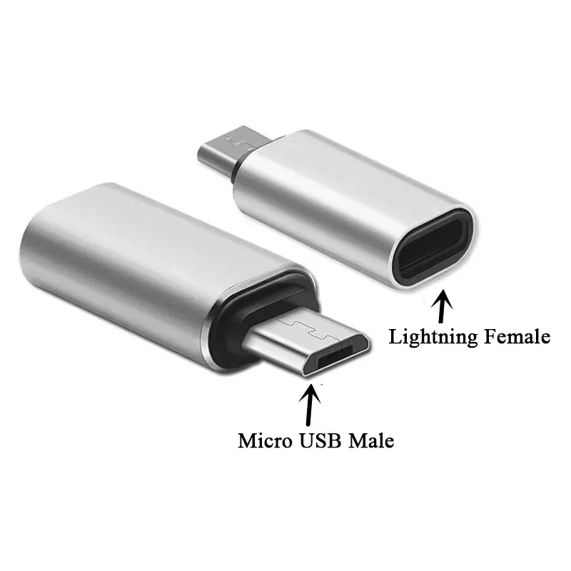 8Pin Lightning Female To Micro USB Male Adapter Converter for Android Phone Charging Samsung Xiaomi