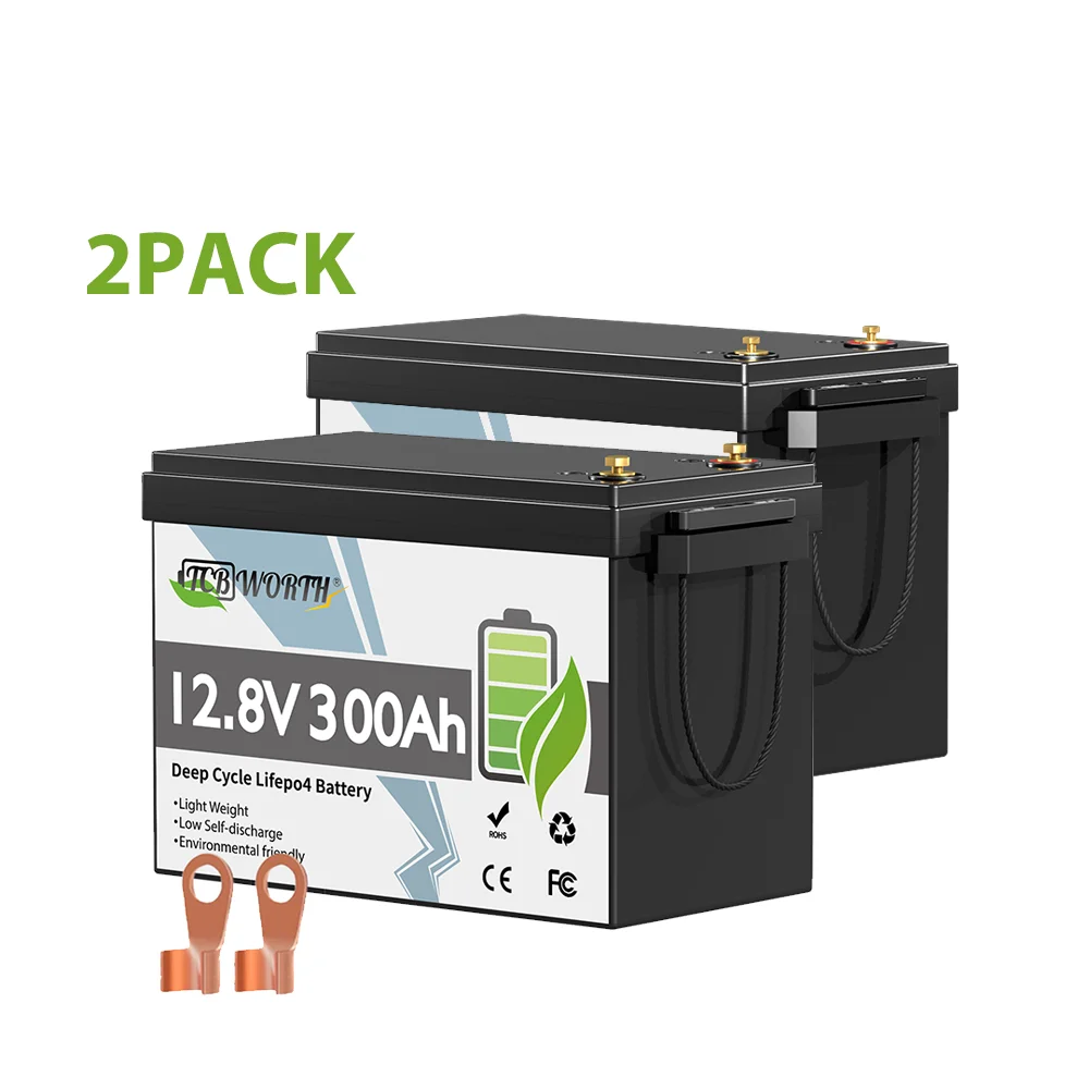 TCBWORTH 12V 300Ah Lithium LiFePO4 Batterie, Intelligente 200A BMS, Wiederaufladbare Lithium-Batterie für Wohnmobile, Solarenergiespeicher, Notstromversorgung