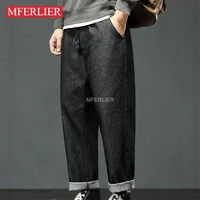 Autumn Spring Large Size Jeans For Men Waist 145cm Cotton Loose Trousers 6XL 7XL 1
