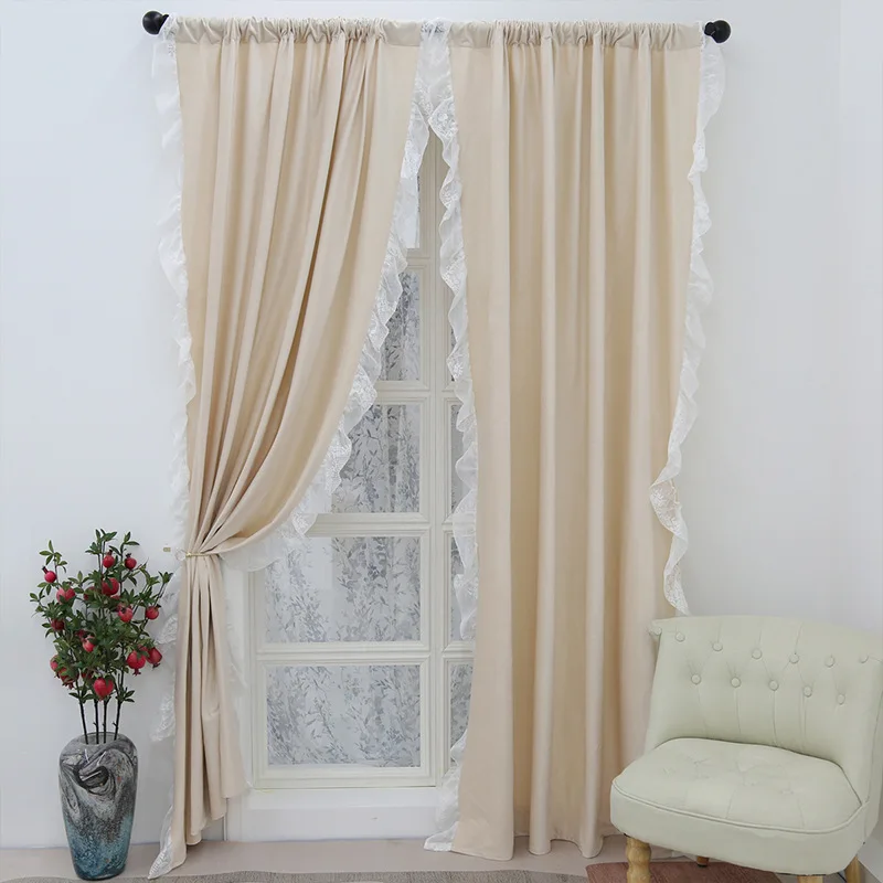 

Curtains for Living Room Luxury Retro Lace Velvet Curtains with Skirts To Wear Blackout Sunscreen American Style Rod Curtains