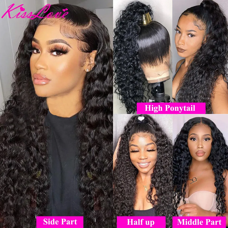 Deep Wave 13x6/13x4 Lace Front Human Hair Wigs for Black Women Preplucked 360 lace Frontal Wig Brazilian 5x5 HD Lace Closure Wig